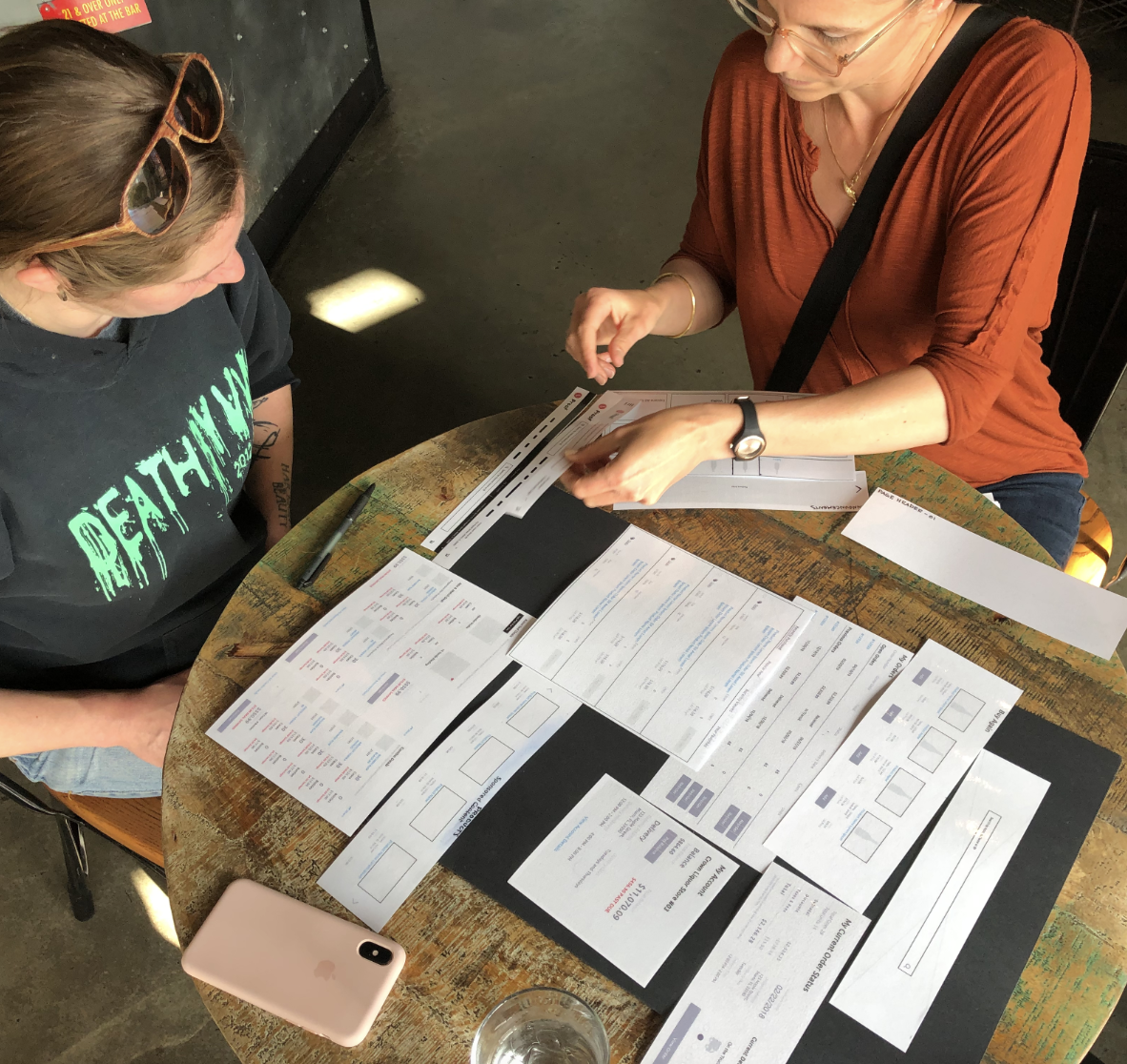 Close-up of workshop notes and materials